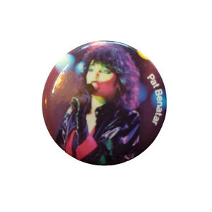 Pat Benatar Badge Pinback, Button Original Vintage Live Shot Pop Rock Music 1984
